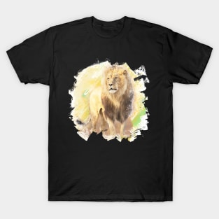 Lion Animal Wildlife Forest Jungle Nature Watercolor T-Shirt